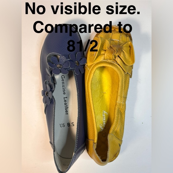 Yellow Leather Bow Flats with Elastic Edges - Picture 10 of 10